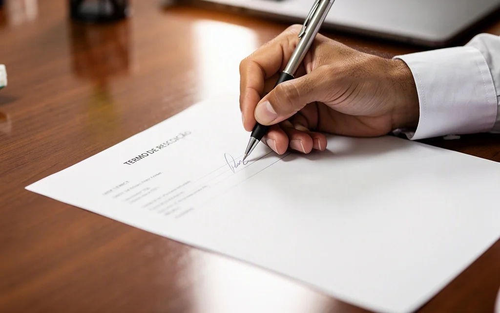 Assinatura do TRCT - Termo de Rescisao do Contrato de Trabalho