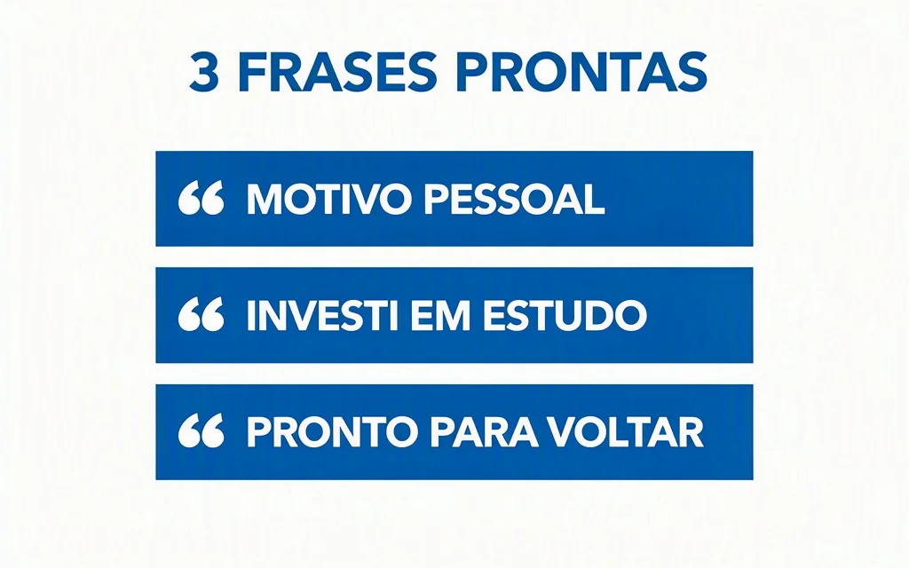 Tres frases que funcionam para explicar gap na entrevista