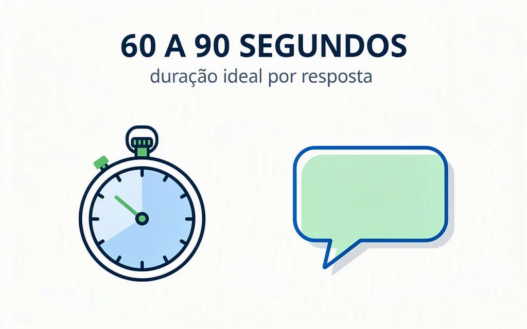 Duracao ideal de resposta em entrevista: 60 a 90 segundos