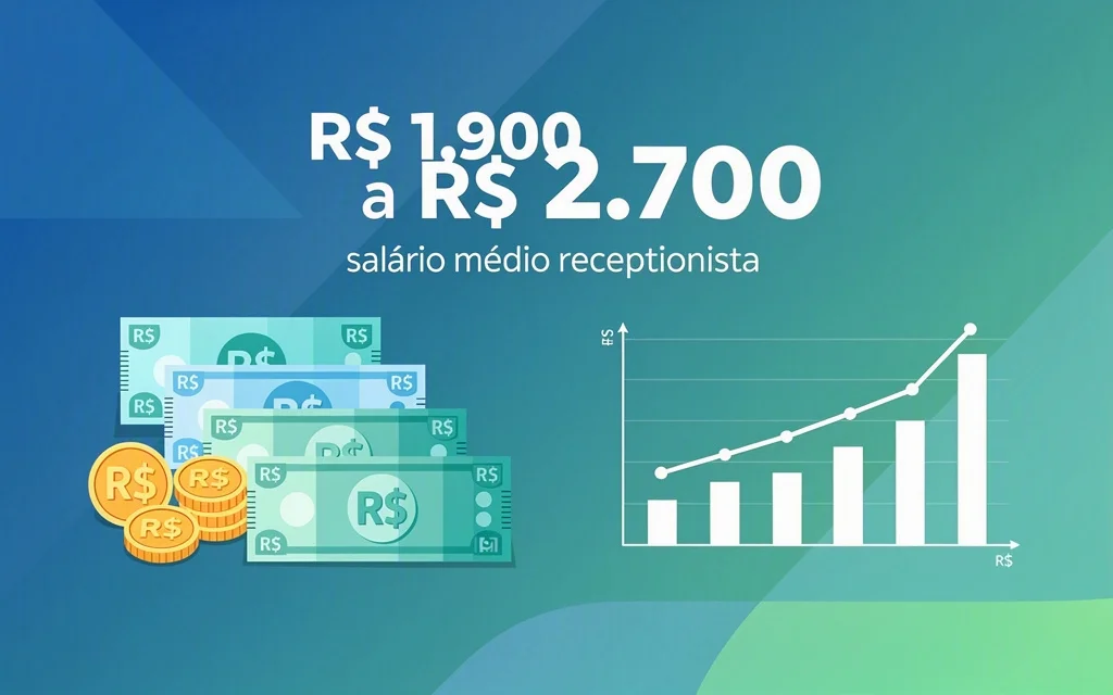 Salário médio de recepcionista em 2026