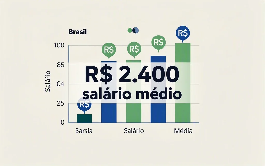 Gráfico com salário médio de auxiliar administrativo em 2026