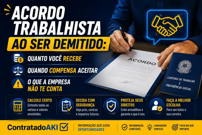 Acordo trabalhista ao ser demitido: quanto você recebe, quando compensa aceitar e o que a empresa não te conta