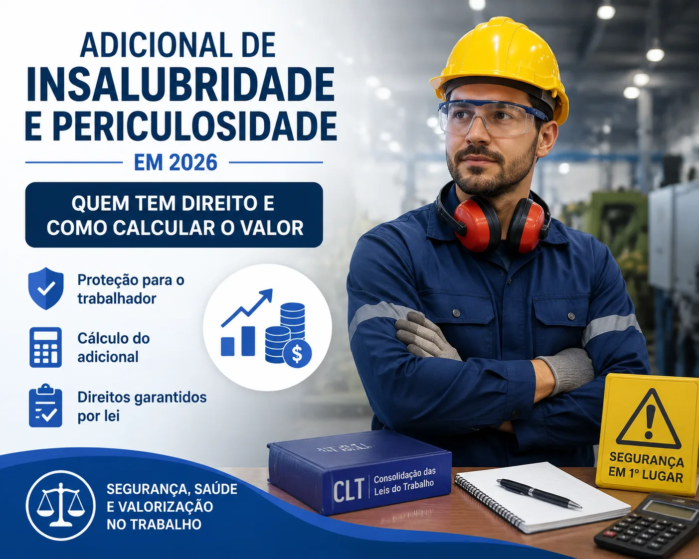 Adicional de insalubridade e periculosidade em 2026: quem tem direito e como calcular o valor