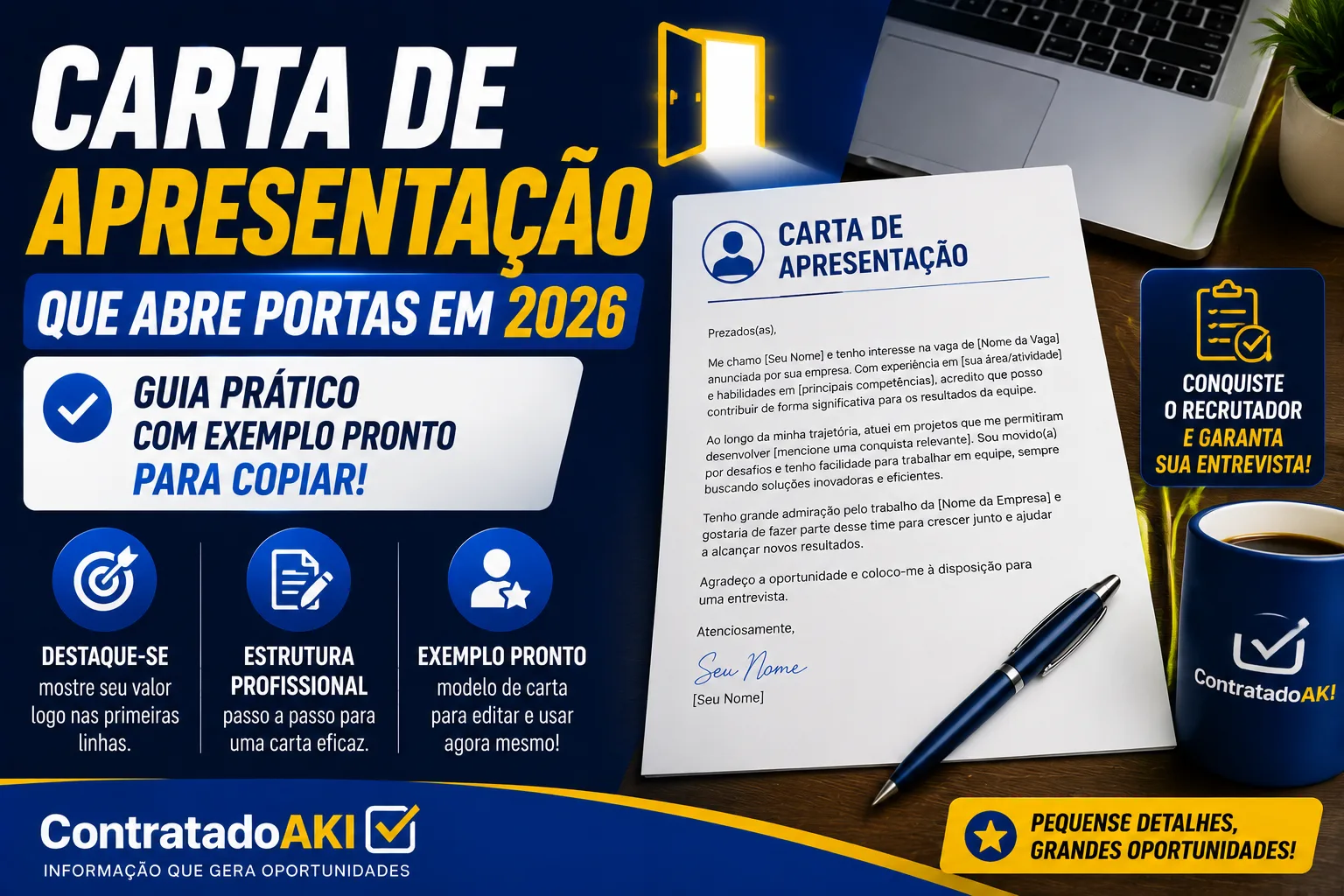 Carta de apresentação que abre portas em 2026: guia prático com exemplo pronto para copiar