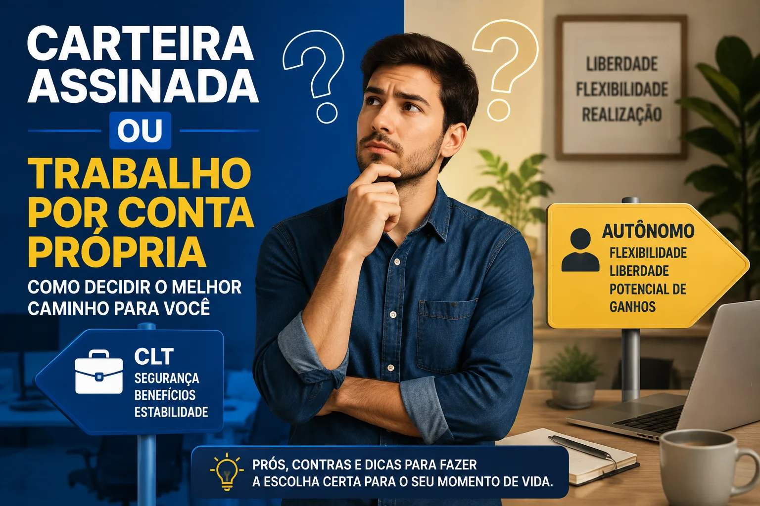 Carteira assinada ou trabalho por conta própria: como decidir o melhor caminho para você