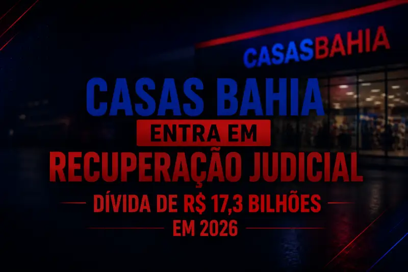 Casas Bahia entra em recuperação judicial com dívida de R$ 17,3 bilhões em 2026: o que muda para os 20 mil funcionários e para quem tem carnê