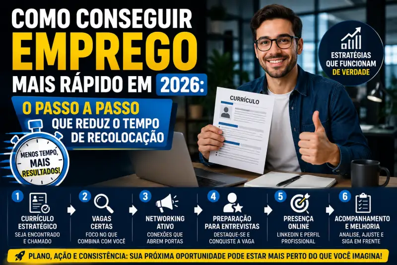 Como conseguir emprego mais rápido em 2026: o passo a passo que reduz o tempo de recolocação