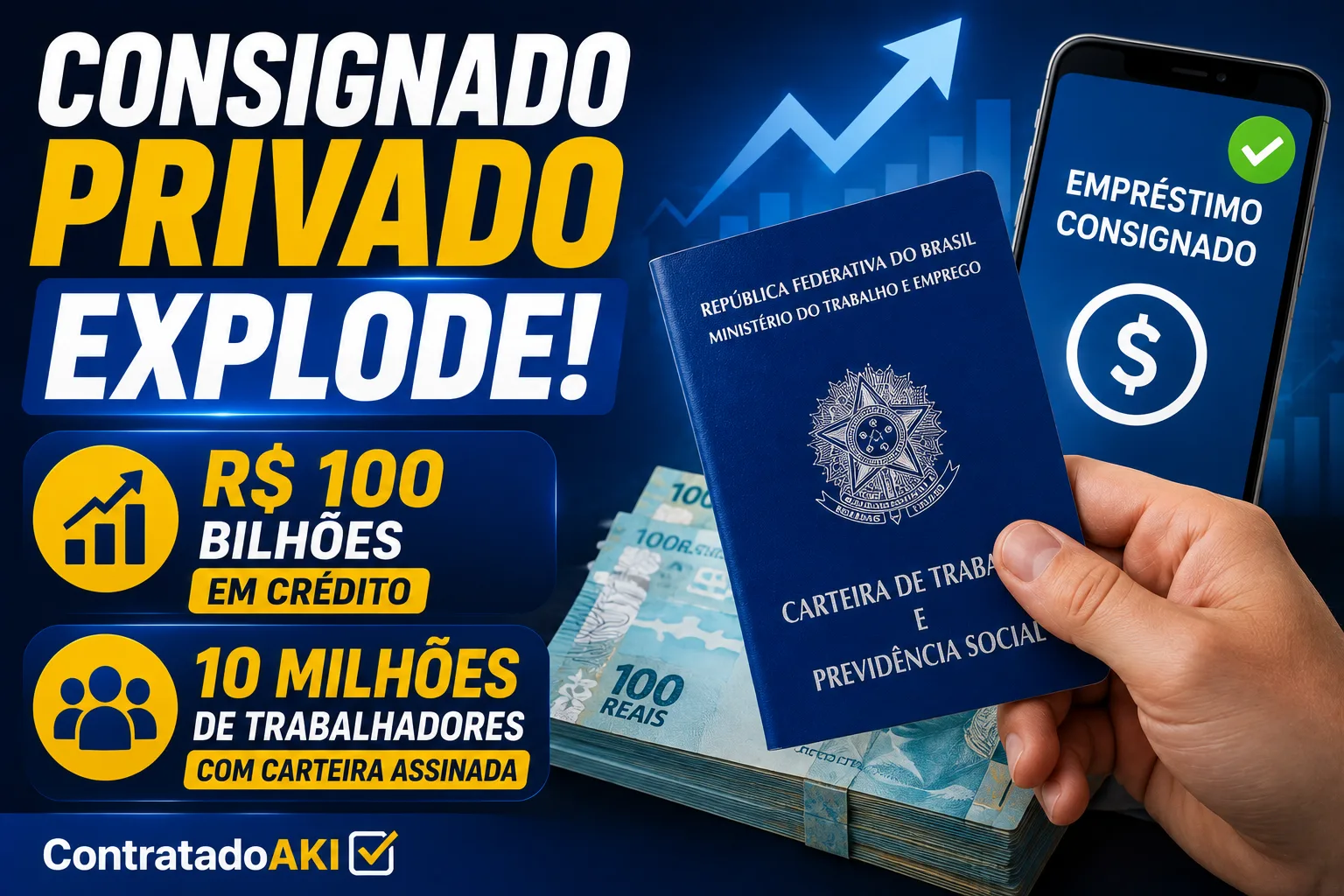 Consignado privado explode: R$ 100 bilhões em crédito e 10 milhões de trabalhadores com carteira assinada tomaram o empréstimo em 16 meses