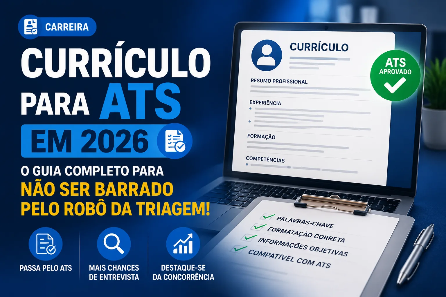 Currículo para ATS em 2026: o guia completo para não ser barrado pelo robô da triagem
