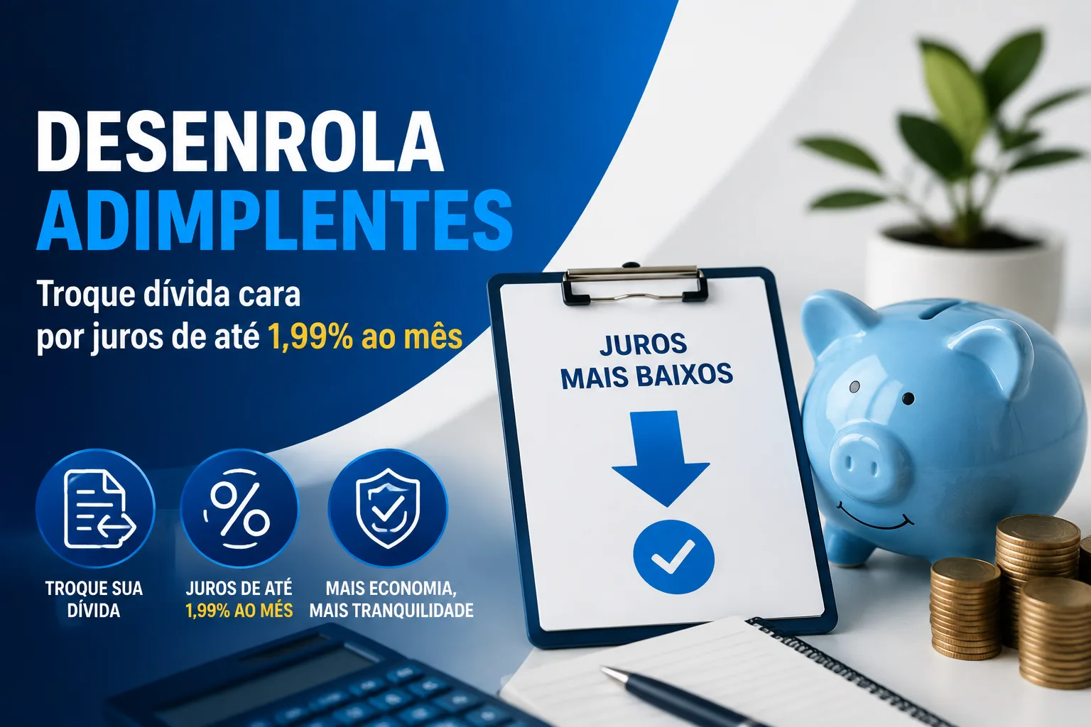 Desenrola Adimplentes: quem paga em dia pode trocar dívida cara por juros de até 1,99% ao mês; veja as regras