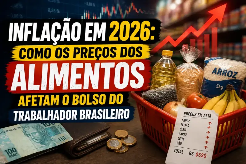 Inflação em 2026: como os preços dos alimentos afetam o bolso do trabalhador brasileiro