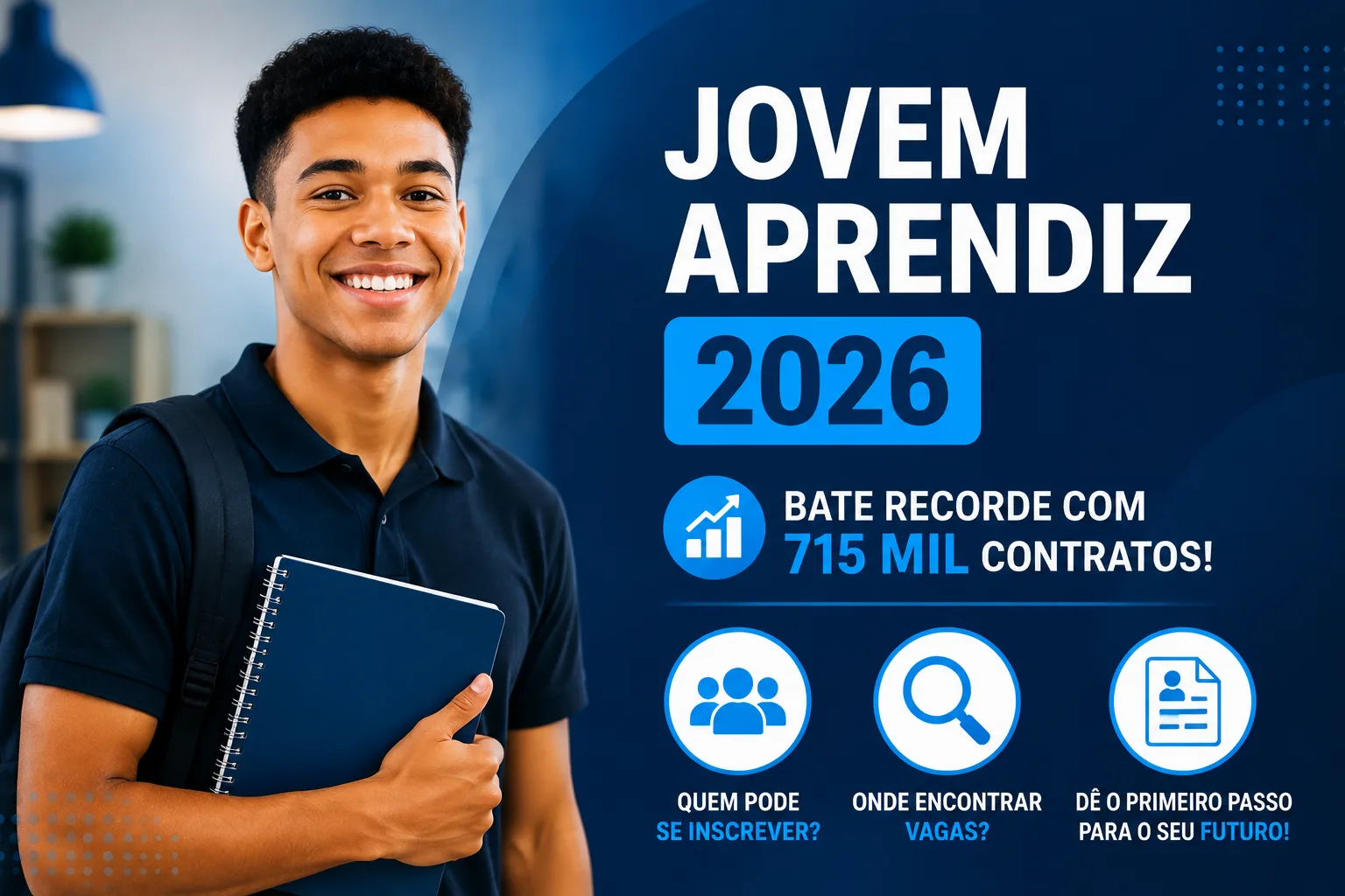Jovem Aprendiz 2026 bate recorde com 715 mil contratos: veja quem pode se inscrever e onde encontrar vagas