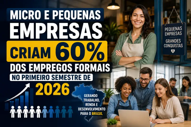 Micro e pequenas empresas criam 60% dos empregos formais no primeiro semestre de 2026