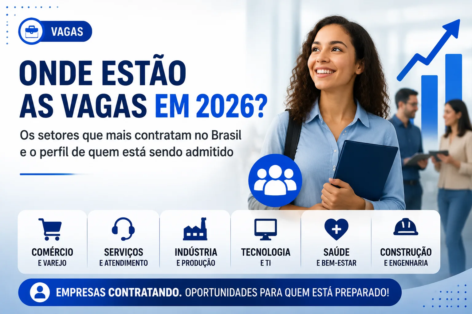 Onde estão as vagas em 2026: os setores que mais contratam no Brasil e o perfil de quem está sendo admitido