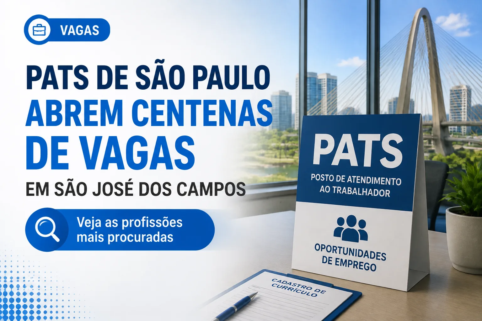 PATs de São Paulo abrem centenas de vagas em São José dos Campos; veja as profissões mais procuradas