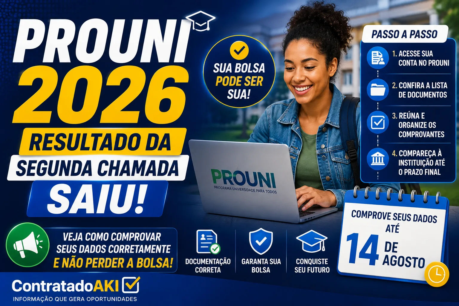Prouni 2026: resultado da segunda chamada saiu; veja o passo a passo para comprovar dados até 14 de agosto e não perder a bolsa