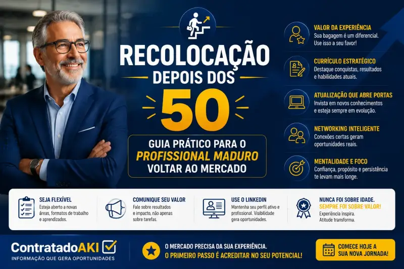 Recolocação depois dos 50: guia prático para o profissional maduro voltar ao mercado