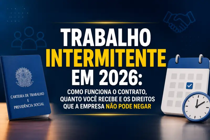 Trabalho intermitente em 2026: como funciona o contrato, quanto você recebe e os direitos que a empresa não pode negar