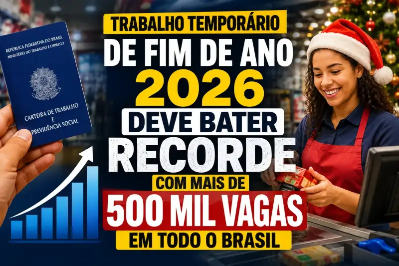 Trabalho temporário de fim de ano 2026 deve bater recorde com mais de 500 mil vagas em todo o Brasil